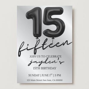 15th Birthday Invitation