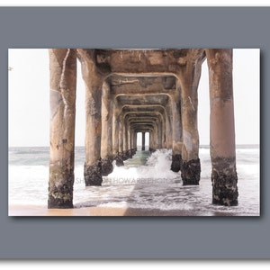 Manhattan Beach Photography, Los Angeles Art Print Pier Beach Decor California Ocean Nautical Coastal Surf Neutral Colors Serene Large Art image 2