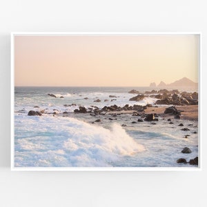 Cabo Photography, Pastel Beach Photography, Mexico Coast Pastel Beach Art Prints Baja California Cabo San Lucas Print Coastal Wall Art Surf