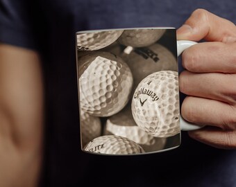 Golf Lover Coffee Mug, Golf Ceramic BPA & Lead Free Cup, Golf Balls PGA Coffee Tea, Father's Day Gifts For Him, Mother's Day Gifts For Her