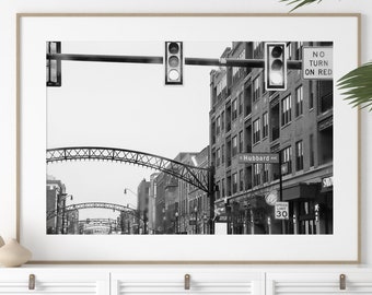 Columbus Ohio Photography, Short North Art Print Vintage Black and White Short North Arches Photo Urban City Earthtones High Street Loft Art