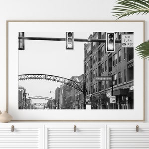 Columbus Ohio Photography, Short North Art Print Vintage Black and White Short North Arches Photo Urban City Earthtones High Street Loft Art