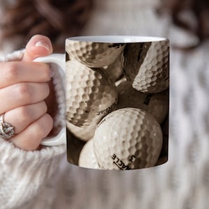 Golf Lover Coffee Mug, Golf Ceramic BPA & Lead Free Cup, Golf Balls PGA Coffee Tea, Father&#39;s Day Gifts For Him, Mother&#39;s Day Gifts For Her