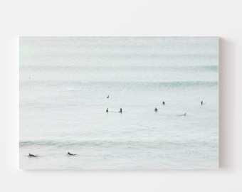 Surf Photography Canvas Art Print, Encinitas Canvas Gallery Wrap Beach Prints Ready to Hang Large Wall Art Surfing Oceanside Surf San Diego