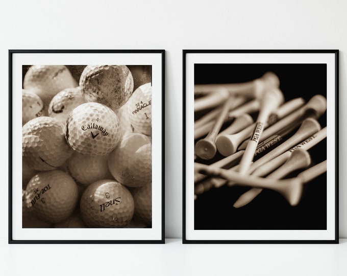 Golf Art, Golf photography, Sports pictures, Teen room decor, Golf print set, Sports art,  Golf Balls, Man Cave Wall Art, Gifts for Golfers