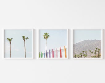 Palm Springs Photography FRAMED Print Set, Saguaro Hotel Mid Century Modern Wall Art Prints, Palm Trees Retro California Desert Boho Photo