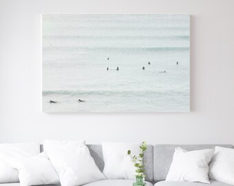Surf Photography Canvas Art Print, Encinitas Canvas Gallery Wrap Beach Prints Ready to Hang Large Wall Art Surfing Oceanside Surf San Diego