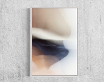 Calming Abstract Photography CANVAS Gallery Wrap Blue Navy Beige Earthtones Neutral Contemporary Fine Art Print Ready to Hang Large Wall Art