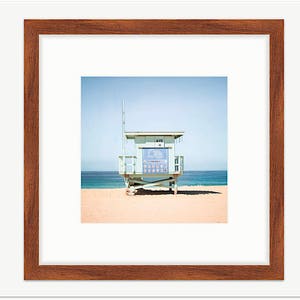 California Photography, Redondo Beach Lifeguard Tower Print Hermosa Beach Photo Turquoise Blue Seascape Los Angeles Retro Coastal Decor image 4