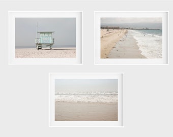 Hermosa Beach Photography Soft Calming Print Set Lifeguard Tower Surf South Bay Los Angeles Unframed California Photo L.A. Ocean Living Room