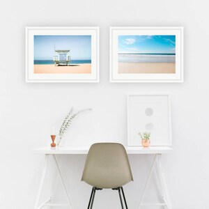 California Photography, Redondo Beach Lifeguard Tower Print Hermosa Beach Photo Turquoise Blue Seascape Los Angeles Retro Coastal Decor image 5