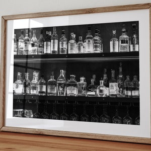 Whiskey Photography FRAMED art print vintage bourbon scotch whisky bottles kitchen distillery bar decor restaurant art black and white sepia image 4