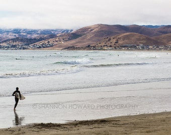 Surf Photography Central Coast Morro Bay Fine Art Photo Print Ocean California Mountains Waves San Luis Obispo Neutral Landscape Coastal