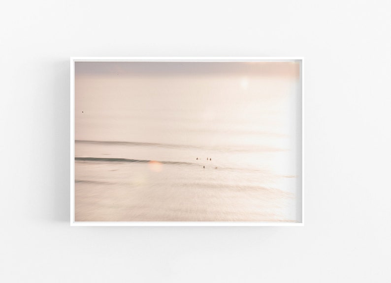 Surf Photography, Oceanside Beach Photography, Encinitas California Carlsbad Large Art Print San Diego Surfer Coastal Wall Art Surfing Blush immagine 1