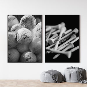 Golf Art, Golf photography, Sports pictures, Teen room decor, Golf print set, Sports art, Golf Balls, Man Cave Wall Art, Gifts for Golfers image 2