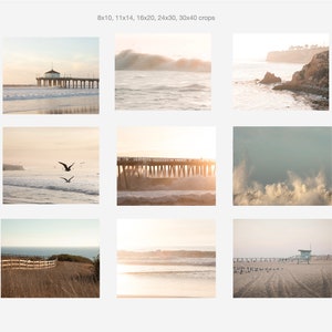 South Bay Photography, Hermosa Redondo Manhattan Art Prints Palos Verdes California Soft Neutral Beach Gallery Wall Los Angeles Print Set 9 image 3