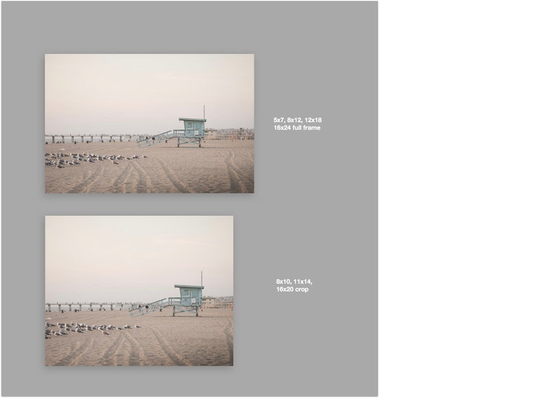 Hermosa Beach Photography 5th Street Lifeguard Tower Pier South Bay Los Angeles California Framed Photo Print Coastal Landscape LA Sunset image 4