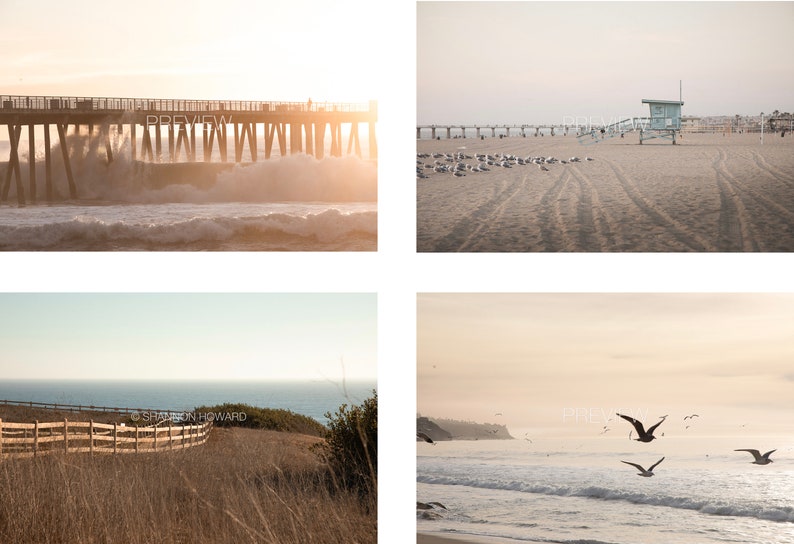 South Bay Photography, Hermosa Redondo Manhattan Art Prints Palos Verdes California Soft Neutral Beach Gallery Wall Los Angeles Print Set 9 image 9