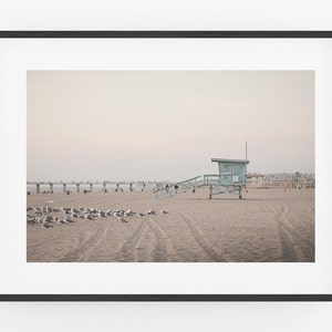 Hermosa Beach Photography 5th Street Lifeguard Tower Pier South Bay Los Angeles California Framed Photo Print Coastal Landscape LA Sunset image 9