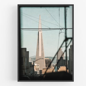 San Francisco Photography Art Print, Modern City Wall Art Transamerica Pyramid Minimalist California Bay Area City Wall Art Color Unframed