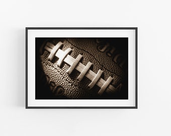 Football Photography, Black and White Sports Wall Art Gifts For Him Fathers Kids Room Teen Dorm Sports Bar Office Gifts For Football Fans