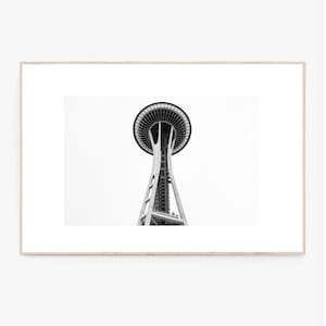 Seattle Photography, Black and White Seattle Print, Space Needle, Travel, City Wall Art, City Prints, Downtown Seattle Photo Art Print