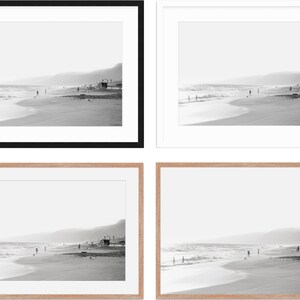 Malibu Photography FRAMED Print, Zuma Beach, Black and White Beach Photo Lifeguard California Los Angeles Large Art Coastal Farmhouse L.A. image 7