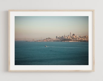 San Francisco Photography Art Print, Modern City Wall Art Skyline Minimalist California Bay Area City Wall Art Color Unframed