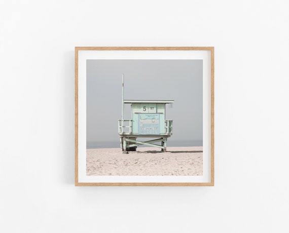 Hermosa Beach Photography 5th Street Lifeguard Tower Pier South Bay Los Angeles California Unframed Photo Print Coastal Landscape LA Sunset