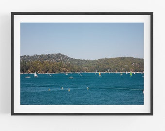 Lake Arrowhead Photography, Lake Art Print Sail Boats Alpine California Mountains San Bernardino Forest Mountain Cabin Art Summer Lake Photo