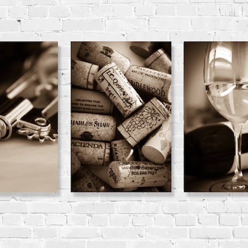 Wine Photography Print Set Kitchen Dining Art Prints Winery Etsy