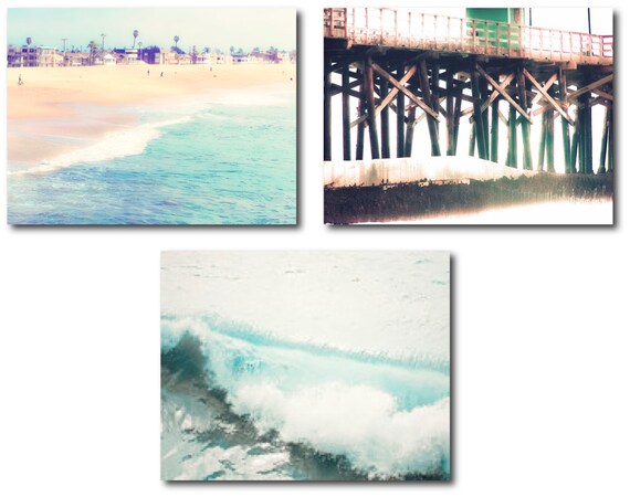 Beach Photography Set 8x10 set of 3 prints Ocean | Etsy