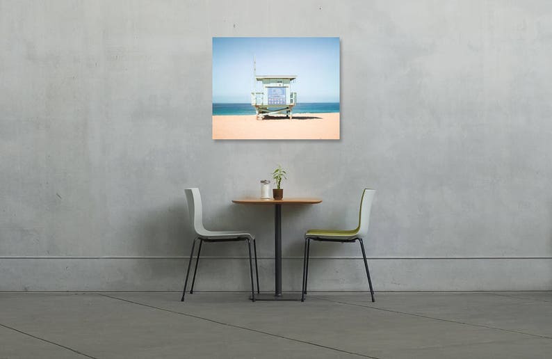 California Photography, Redondo Beach Lifeguard Tower Print Hermosa Beach Photo Turquoise Blue Seascape Los Angeles Retro Coastal Decor image 7