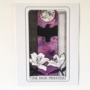 The High Priestess Tarot Art Print - 30cm x 40cm