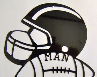 Football Helmet Customizable Man Cave Indoor Outdoor Metal Art