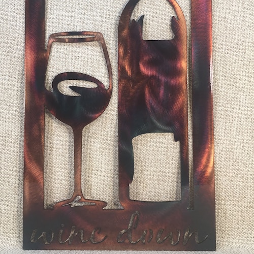 Wine Down Bottle Glass Metal Wall Art Singapore - Wine Cup Wall Decor Wine Down Bottle Glass Metal Wall Art Singapore - Wine Cup Wall Decor