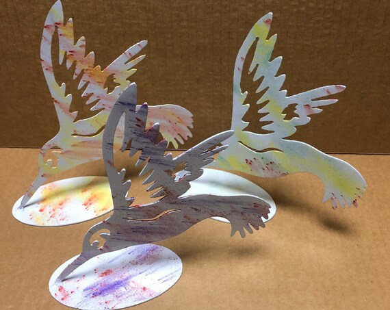 Hummingbird On Stand Metal Wall Art Indoor Outdoor In Assorted Colors