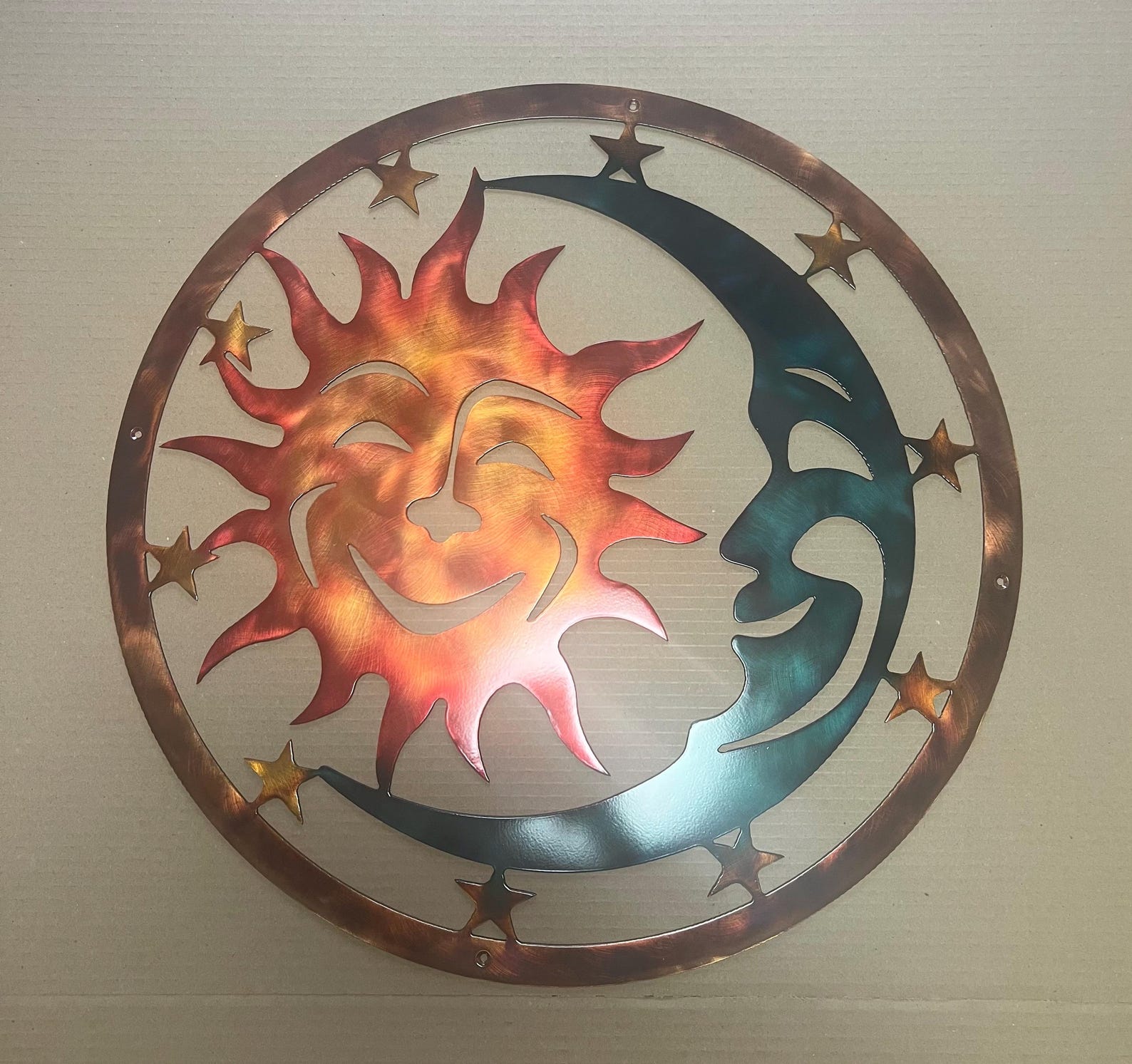 Sun Moon Stars Metal Wall Art – Celestial Wall Decor – Outdoor Sun and ...