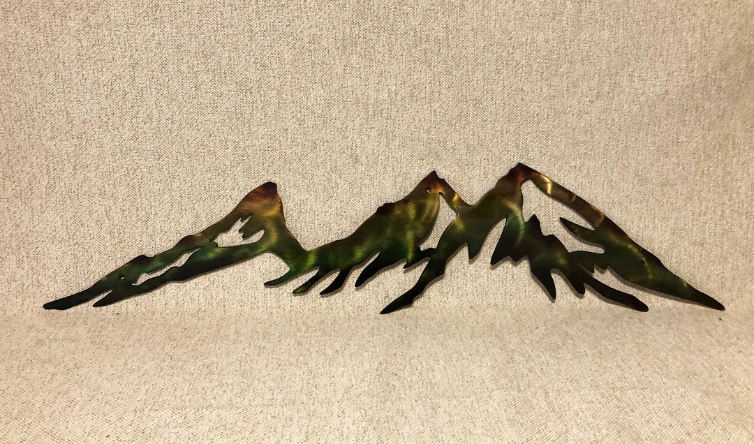 Wide Mountain Range Scene Indoor or Outdoor Nature Theme Metal Wall Art