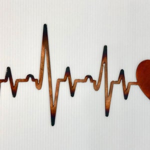 EKG Heartbeat Heart Nurse Healthcare Gift Metal Wall Art