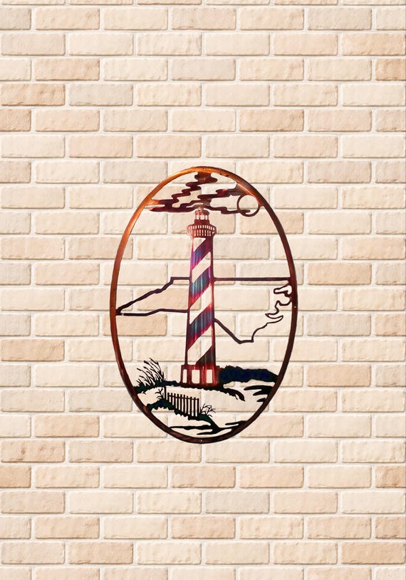 Cape Hatteras North Carolina Lighthouse Metal Nautical Wall Art