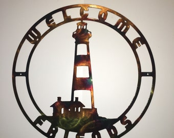 Bodie Island NC Lighthouse Indoor or Outdoor Plasma Cut Metal Wall Art