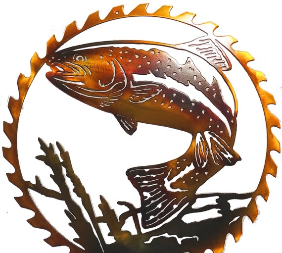 Buy Trout in Sawblade Indoor Outdoor Wildlife Metal Art Online in India 