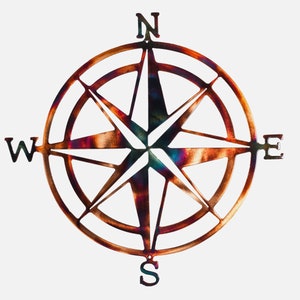 Compass Rose Star Nautical Wind Rose Indoor Outdoor Metal Wall Art