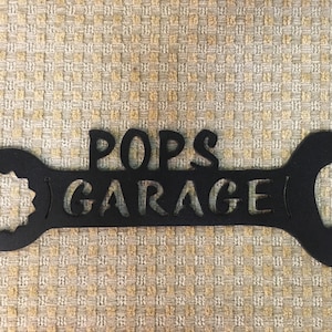 Pops Garage Wrench Metal Art Man Cave Decor