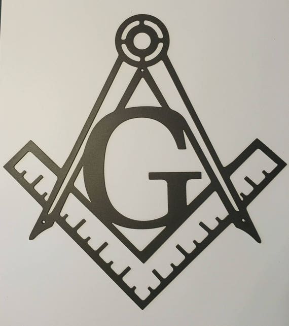 Masonic Square & Compass Metal Wall Art