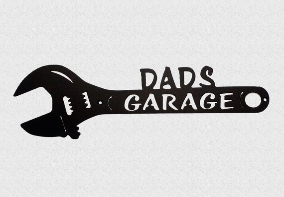 Dad's Garage Wrench Metal Art Man Cave Decor