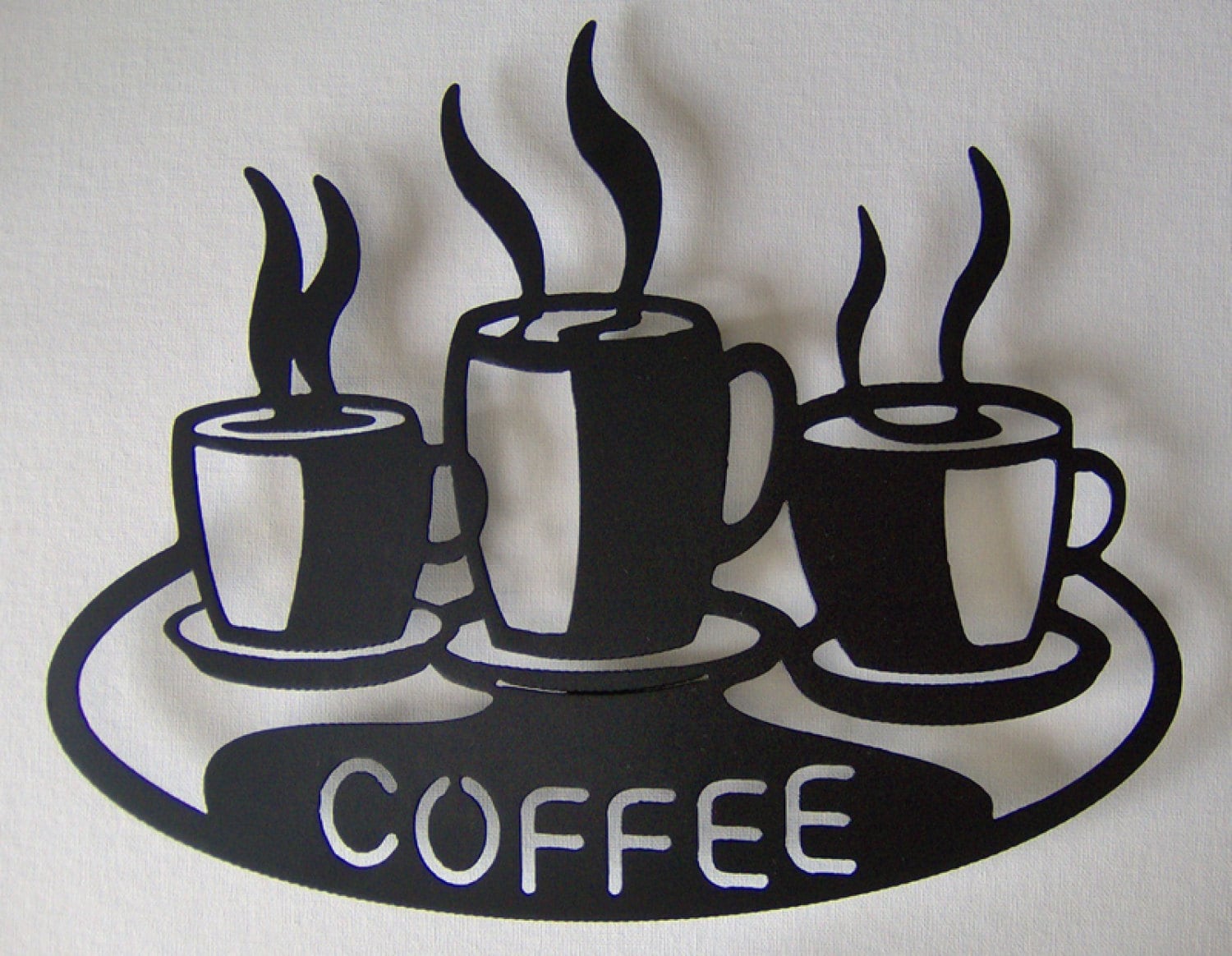 Metal Coffee Cup Wall Art - Set of 3