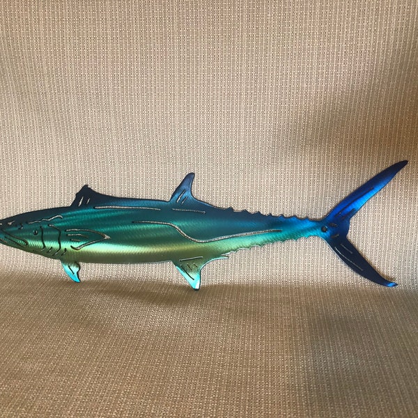 King Mackerel Fish Indoor or Outdoor Metal Wall Art Hand Finished