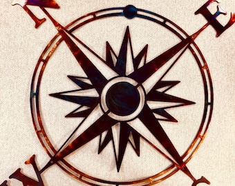 Compass Rose Indoor Or Outdoor Nautical Metal Art